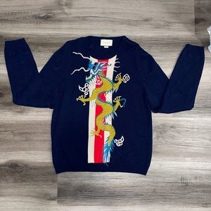 Men’s Gucci Dragon Embroidered Sweater